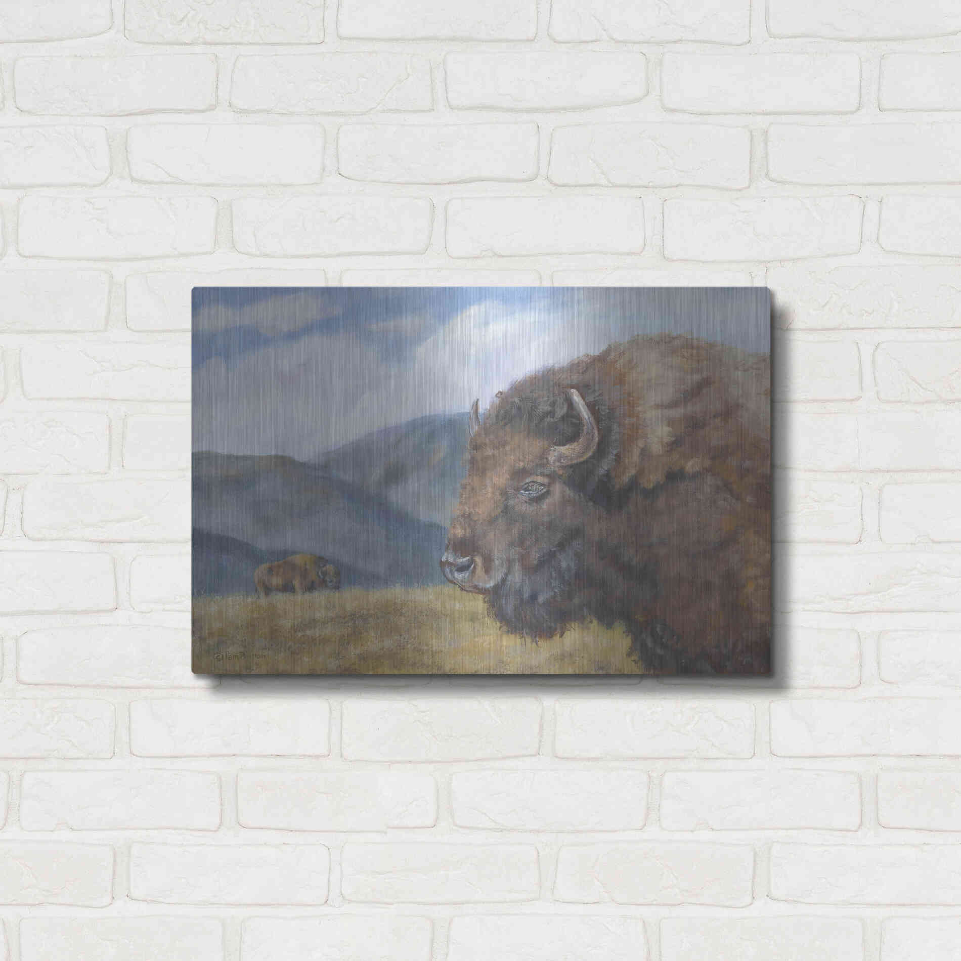 Luxe Metal Art 'Yellowstone Kings   ' by Pam Britton, Metal Wall Art,24x16