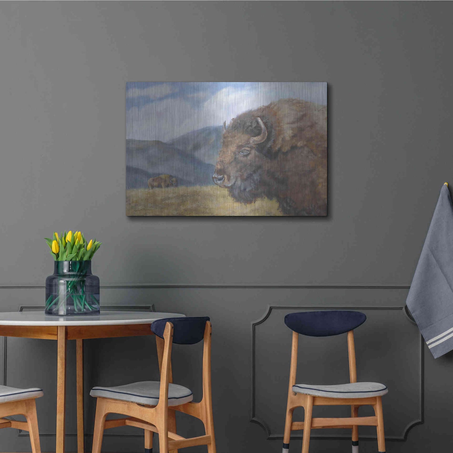 Luxe Metal Art 'Yellowstone Kings   ' by Pam Britton, Metal Wall Art,36x24