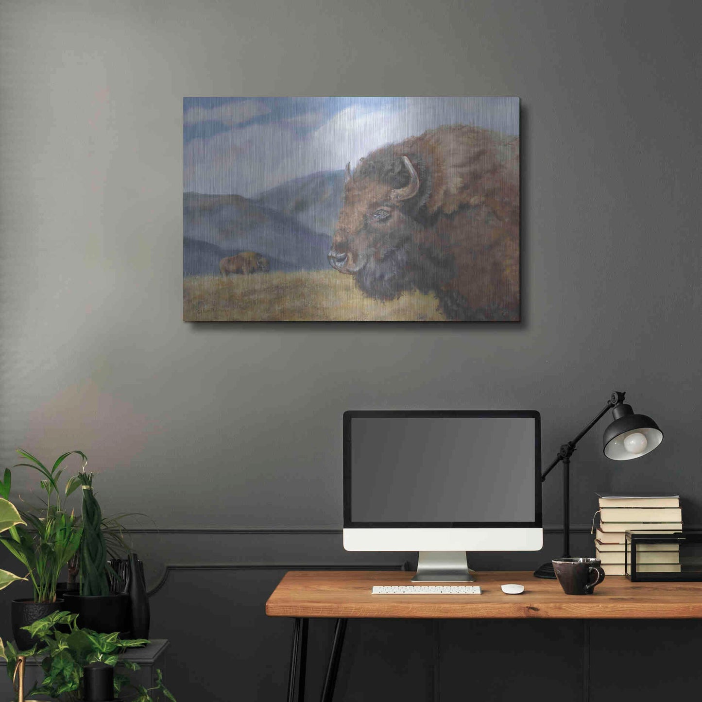 Luxe Metal Art 'Yellowstone Kings   ' by Pam Britton, Metal Wall Art,36x24