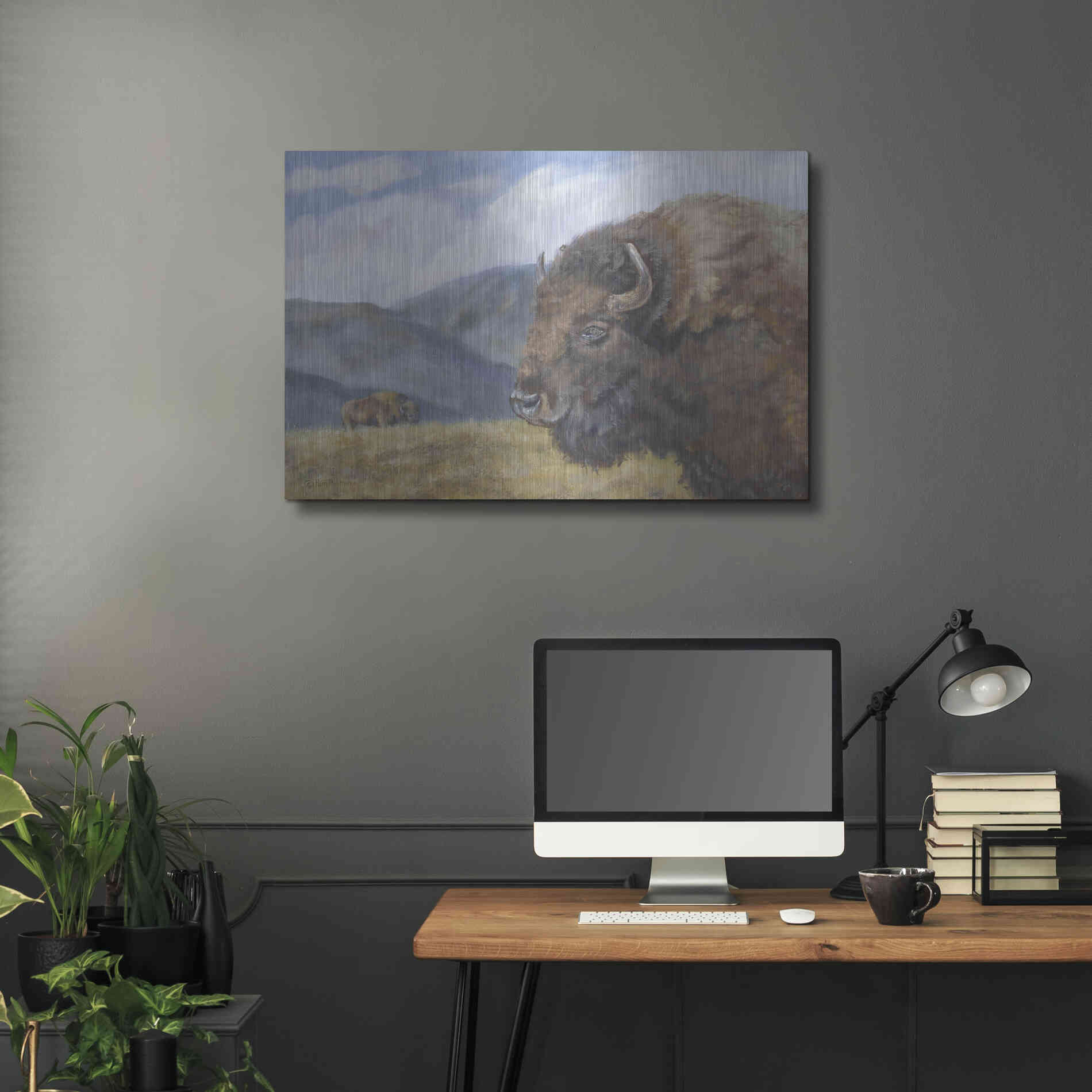 Luxe Metal Art 'Yellowstone Kings   ' by Pam Britton, Metal Wall Art,36x24