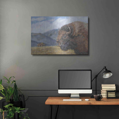 Luxe Metal Art 'Yellowstone Kings   ' by Pam Britton, Metal Wall Art,36x24