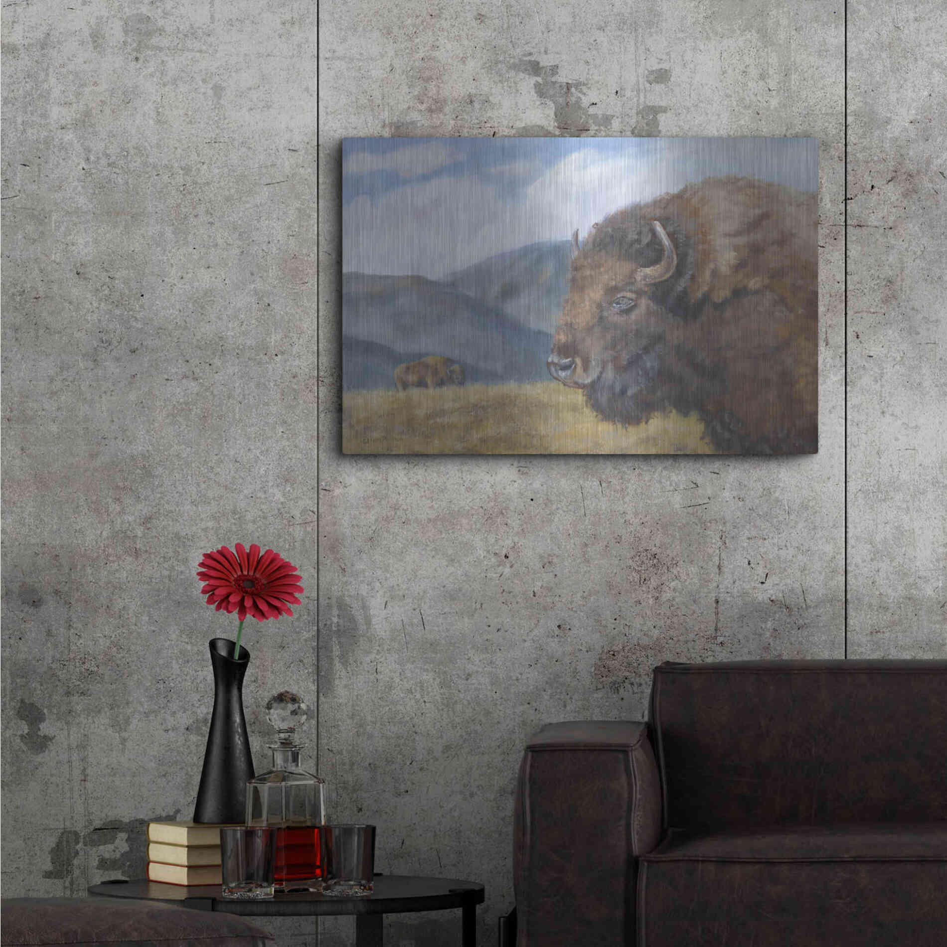 Luxe Metal Art 'Yellowstone Kings   ' by Pam Britton, Metal Wall Art,36x24