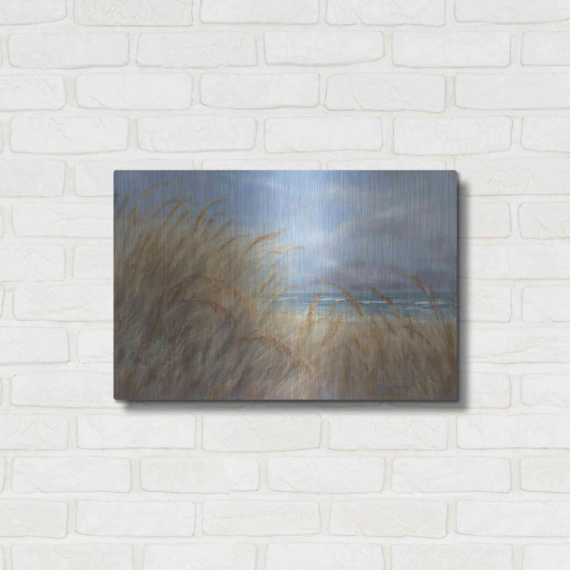 Luxe Metal Art 'Windy Day at the Shore    ' by Pam Britton, Metal Wall Art,24x16