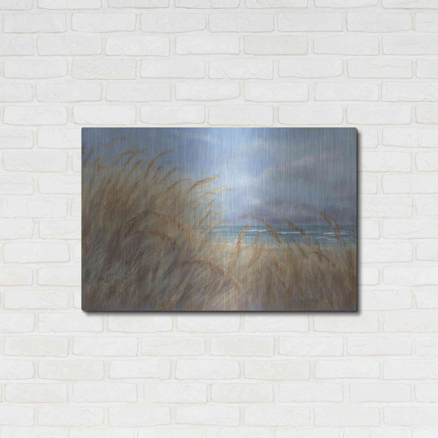 Luxe Metal Art 'Windy Day at the Shore    ' by Pam Britton, Metal Wall Art,36x24