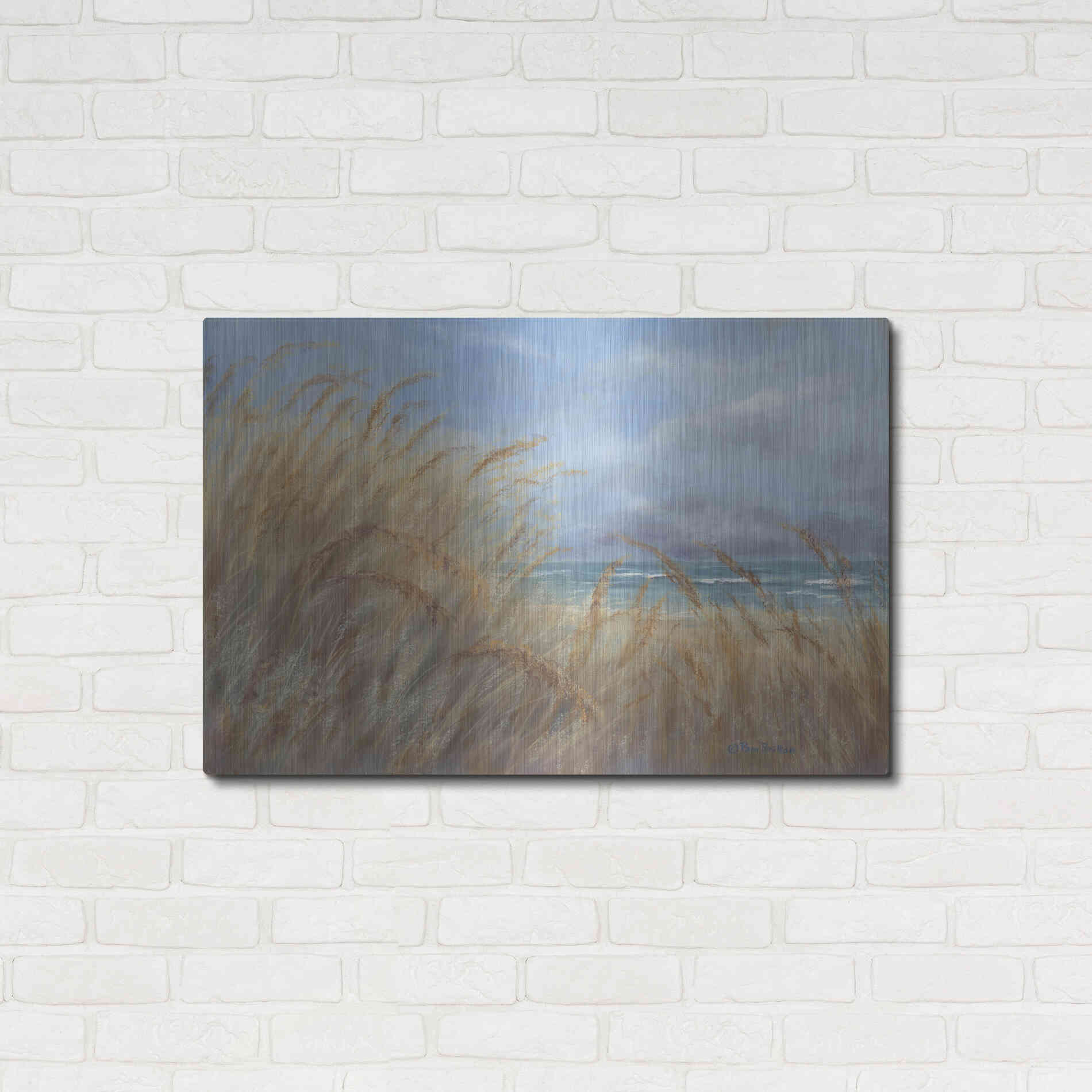 Luxe Metal Art 'Windy Day at the Shore    ' by Pam Britton, Metal Wall Art,36x24