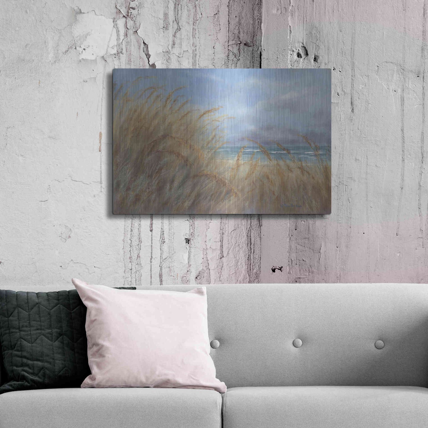 Luxe Metal Art 'Windy Day at the Shore    ' by Pam Britton, Metal Wall Art,36x24