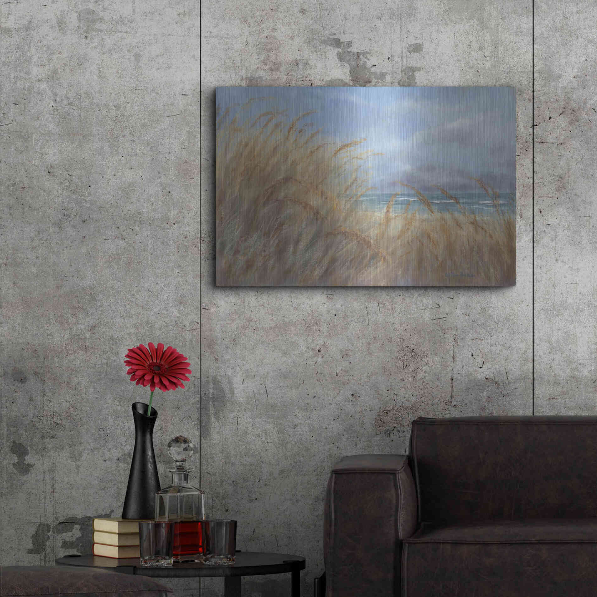 Luxe Metal Art 'Windy Day at the Shore    ' by Pam Britton, Metal Wall Art,36x24