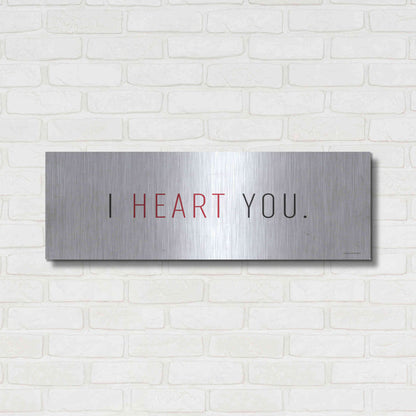Luxe Metal Art 'I Heart You' by Lady Louise Designs, Metal Wall Art,36x12