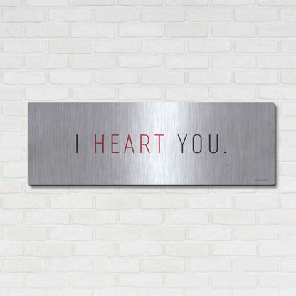 Luxe Metal Art 'I Heart You' by Lady Louise Designs, Metal Wall Art,48x16
