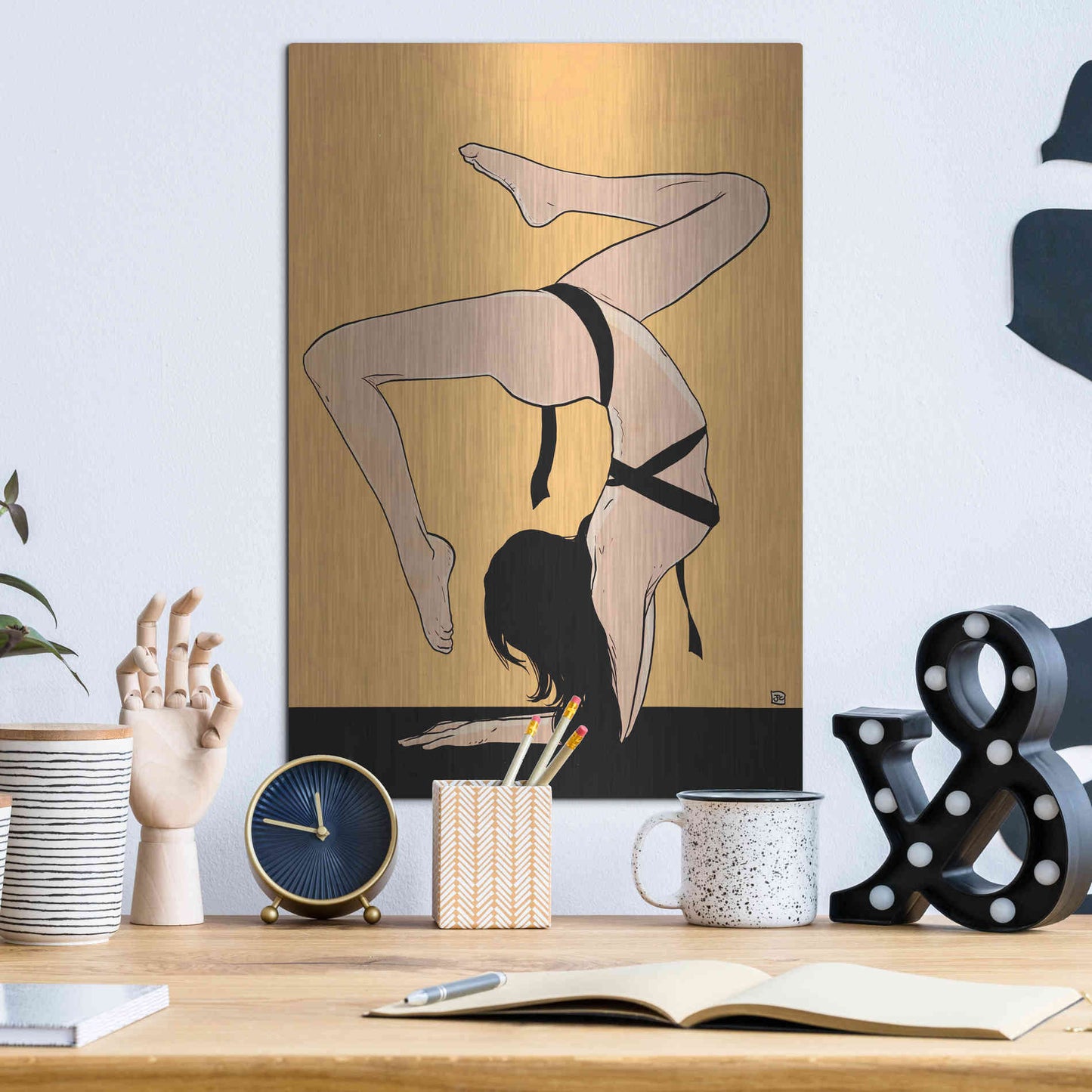 Luxe Metal Art 'Contortionist 2' by Giuseppe Cristiano, Metal Wall Art,12x16