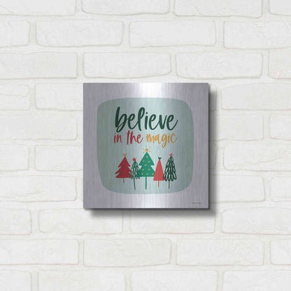 Luxe Metal Art 'Believe in the Magic' by Lady Louise Designs, Metal Wall Art,12x12