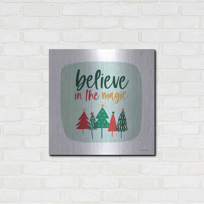 Luxe Metal Art 'Believe in the Magic' by Lady Louise Designs, Metal Wall Art,24x24