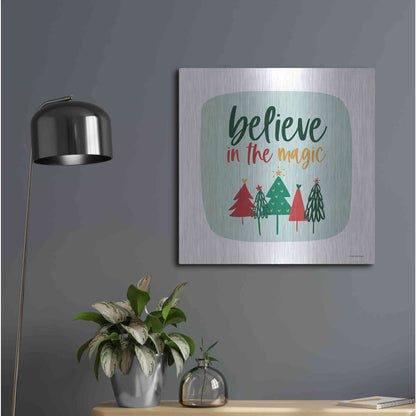 Luxe Metal Art 'Believe in the Magic' by Lady Louise Designs, Metal Wall Art,24x24