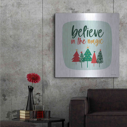 Luxe Metal Art 'Believe in the Magic' by Lady Louise Designs, Metal Wall Art,36x36