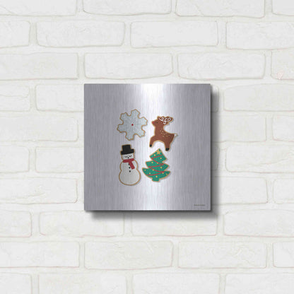 Luxe Metal Art 'Christmas Cookies' by Lady Louise Designs, Metal Wall Art,12x12