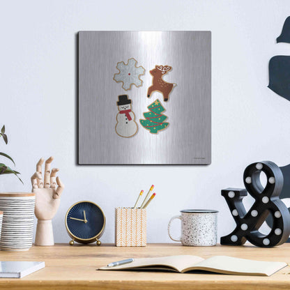 Luxe Metal Art 'Christmas Cookies' by Lady Louise Designs, Metal Wall Art,12x12