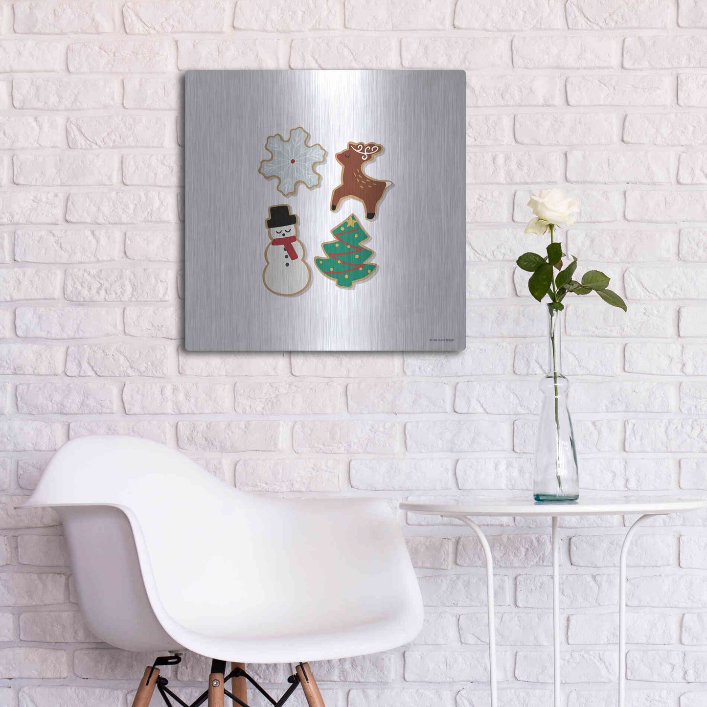 Luxe Metal Art 'Christmas Cookies' by Lady Louise Designs, Metal Wall Art,24x24