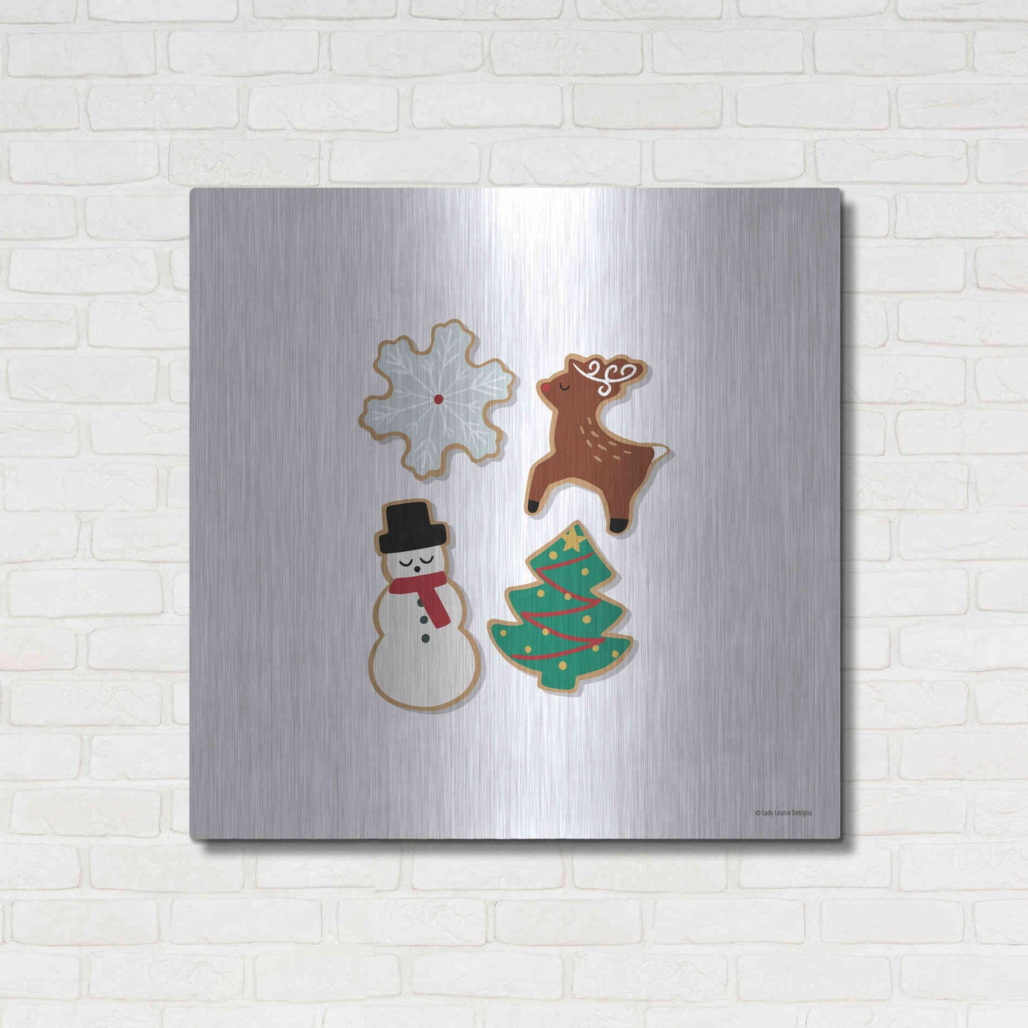 Luxe Metal Art 'Christmas Cookies' by Lady Louise Designs, Metal Wall Art,36x36