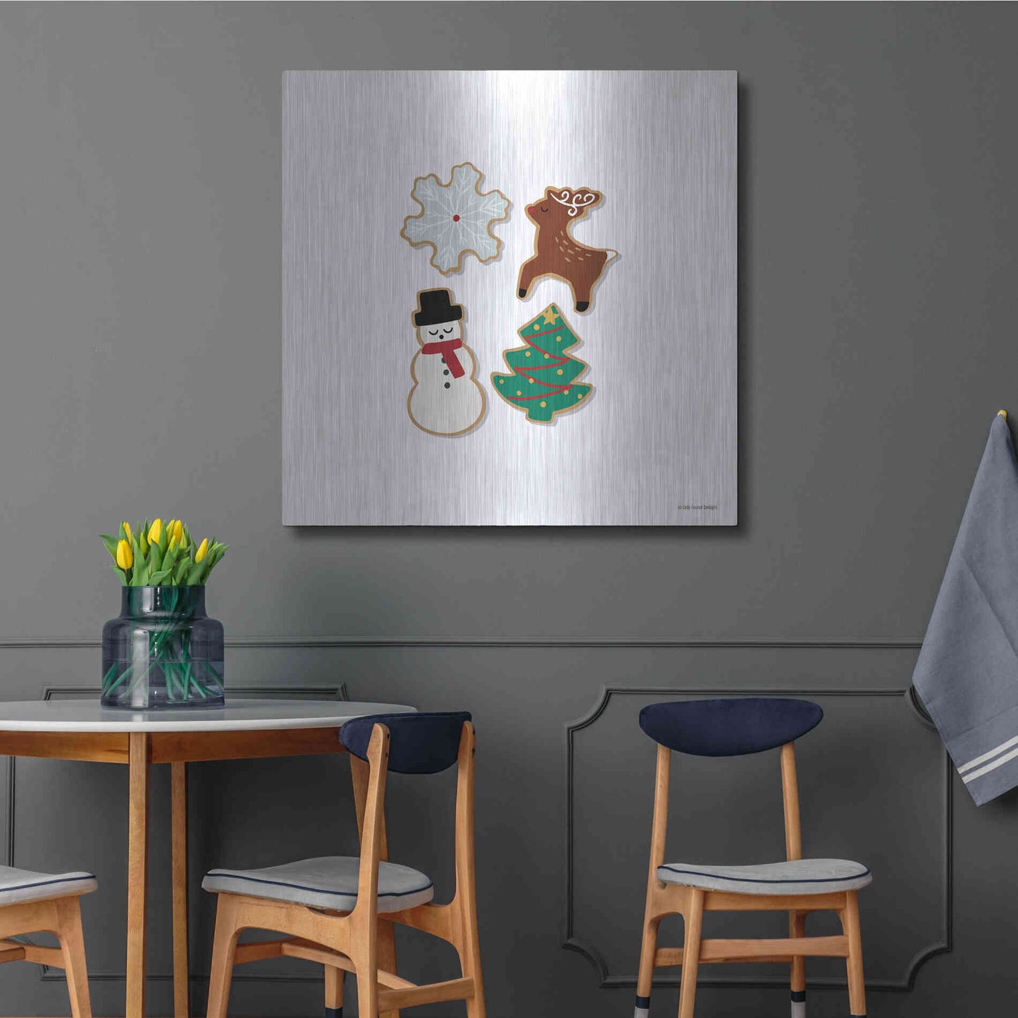 Luxe Metal Art 'Christmas Cookies' by Lady Louise Designs, Metal Wall Art,36x36