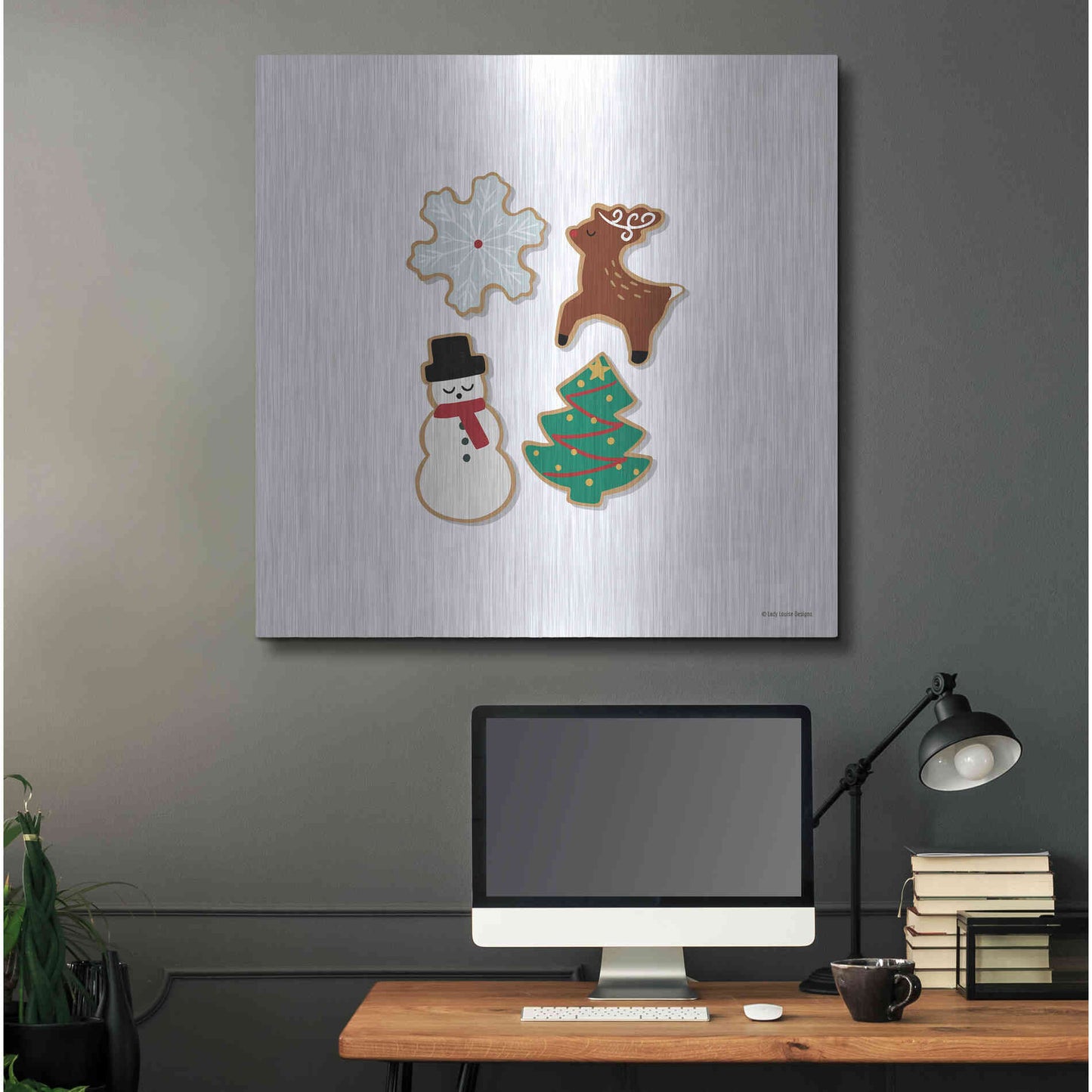 Luxe Metal Art 'Christmas Cookies' by Lady Louise Designs, Metal Wall Art,36x36