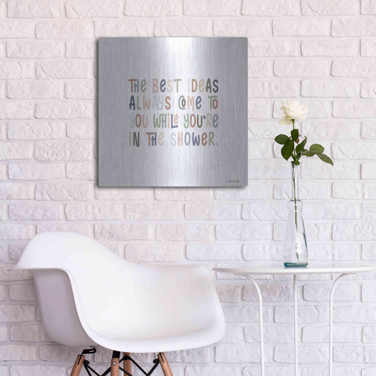 Luxe Metal Art 'The Best Ideas' by Lady Louise Designs, Metal Wall Art,24x24
