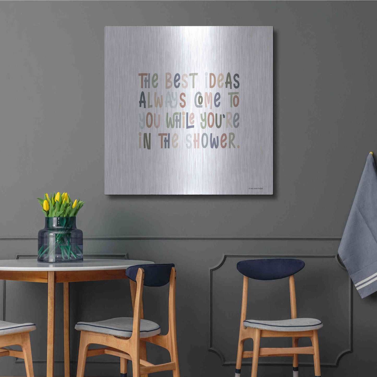 Luxe Metal Art 'The Best Ideas' by Lady Louise Designs, Metal Wall Art,36x36