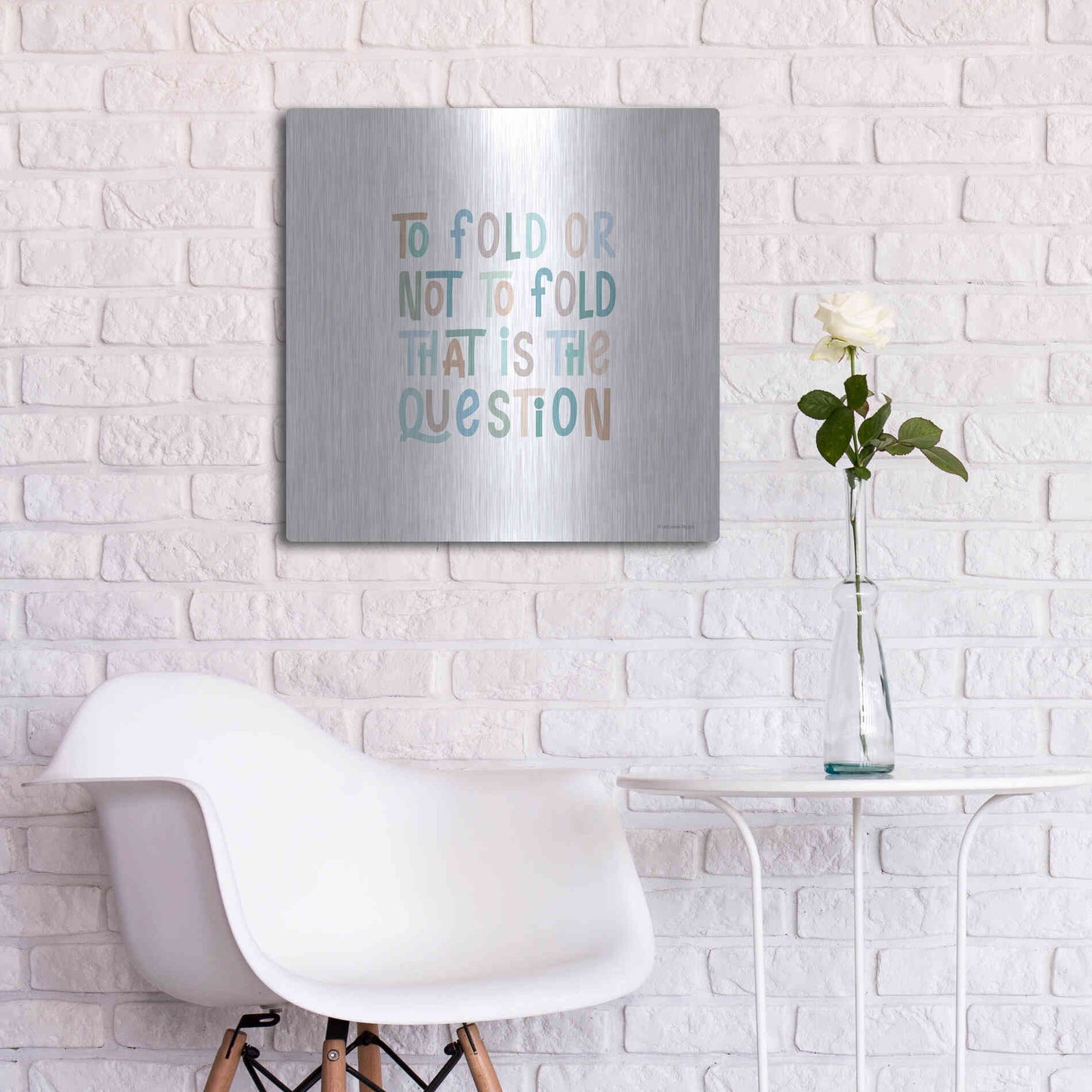 Luxe Metal Art 'To Fold or Not to Fold' by Lady Louise Designs, Metal Wall Art,24x24