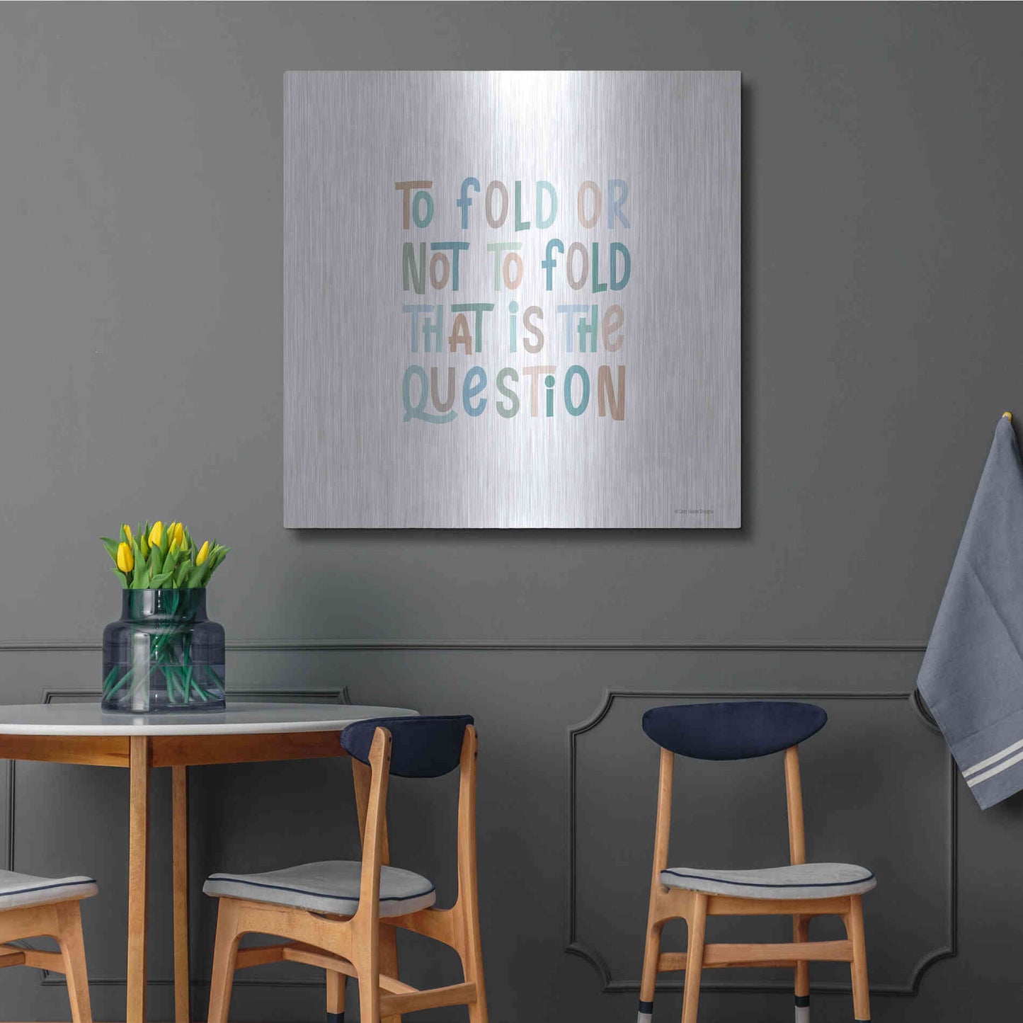 Luxe Metal Art 'To Fold or Not to Fold' by Lady Louise Designs, Metal Wall Art,36x36