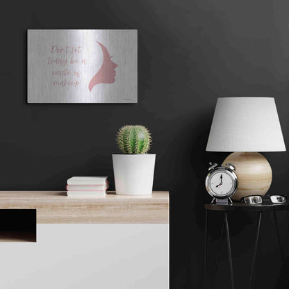 Luxe Metal Art 'Waste of Makeup' by Lady Louise Designs, Metal Wall Art,24x16