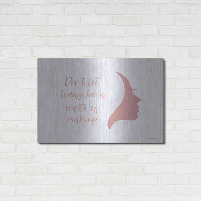 Luxe Metal Art 'Waste of Makeup' by Lady Louise Designs, Metal Wall Art,36x24