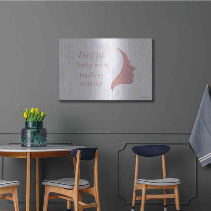 Luxe Metal Art 'Waste of Makeup' by Lady Louise Designs, Metal Wall Art,36x24