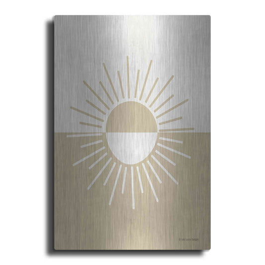 Luxe Metal Art 'Neutral Nursery Half Sun    ' by Lady Louise Designs, Metal Wall Art