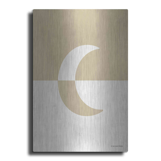 Luxe Metal Art 'Neutral Nursery Half Moon    ' by Lady Louise Designs, Metal Wall Art