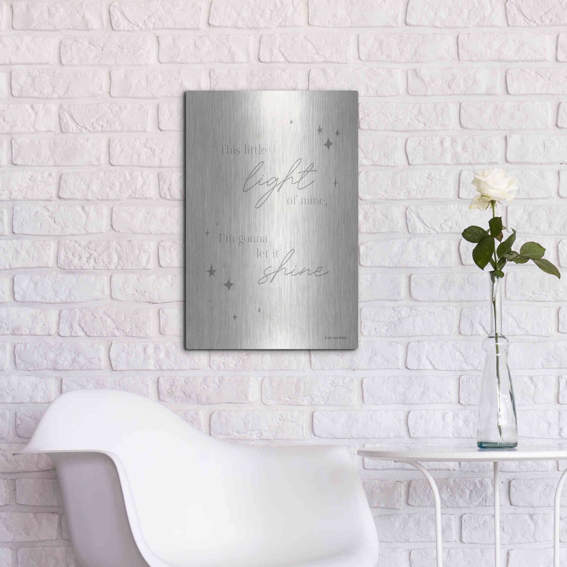 Luxe Metal Art 'Let Your Light Shine   ' by Lady Louise Designs, Metal Wall Art,16x24