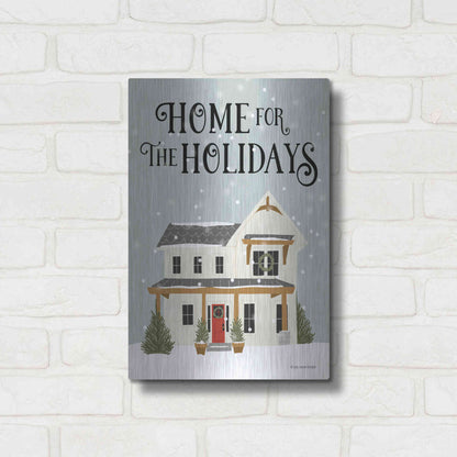 Luxe Metal Art 'Holiday House' by Lady Louise Designs, Metal Wall Art,12x16