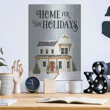Luxe Metal Art 'Holiday House' by Lady Louise Designs, Metal Wall Art,12x16
