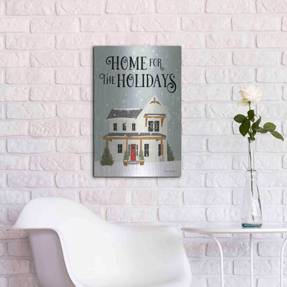 Luxe Metal Art 'Holiday House' by Lady Louise Designs, Metal Wall Art,16x24