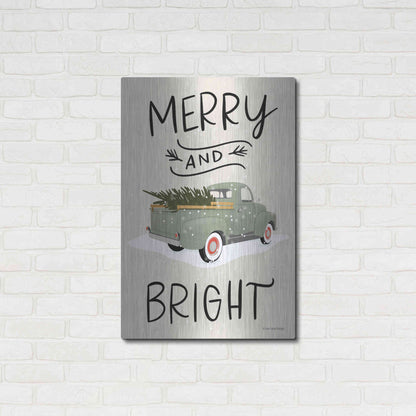 Luxe Metal Art 'Merry Truck' by Lady Louise Designs, Metal Wall Art,24x36