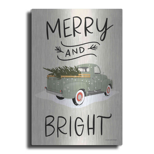 Luxe Metal Art 'Merry Truck' by Lady Louise Designs, Metal Wall Art