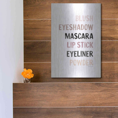 Luxe Metal Art 'Makeup    ' by Lady Louise Designs, Metal Wall Art,12x16