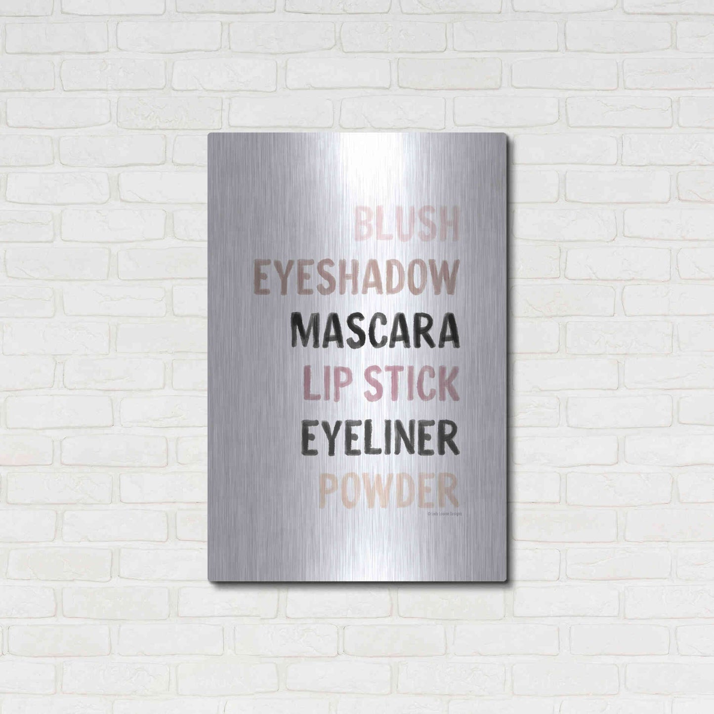 Luxe Metal Art 'Makeup    ' by Lady Louise Designs, Metal Wall Art,24x36