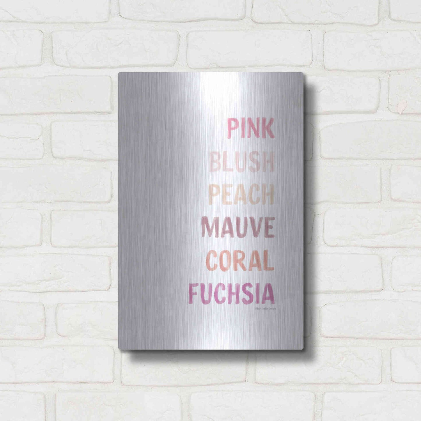 Luxe Metal Art 'Makeup Colors    ' by Lady Louise Designs, Metal Wall Art,12x16