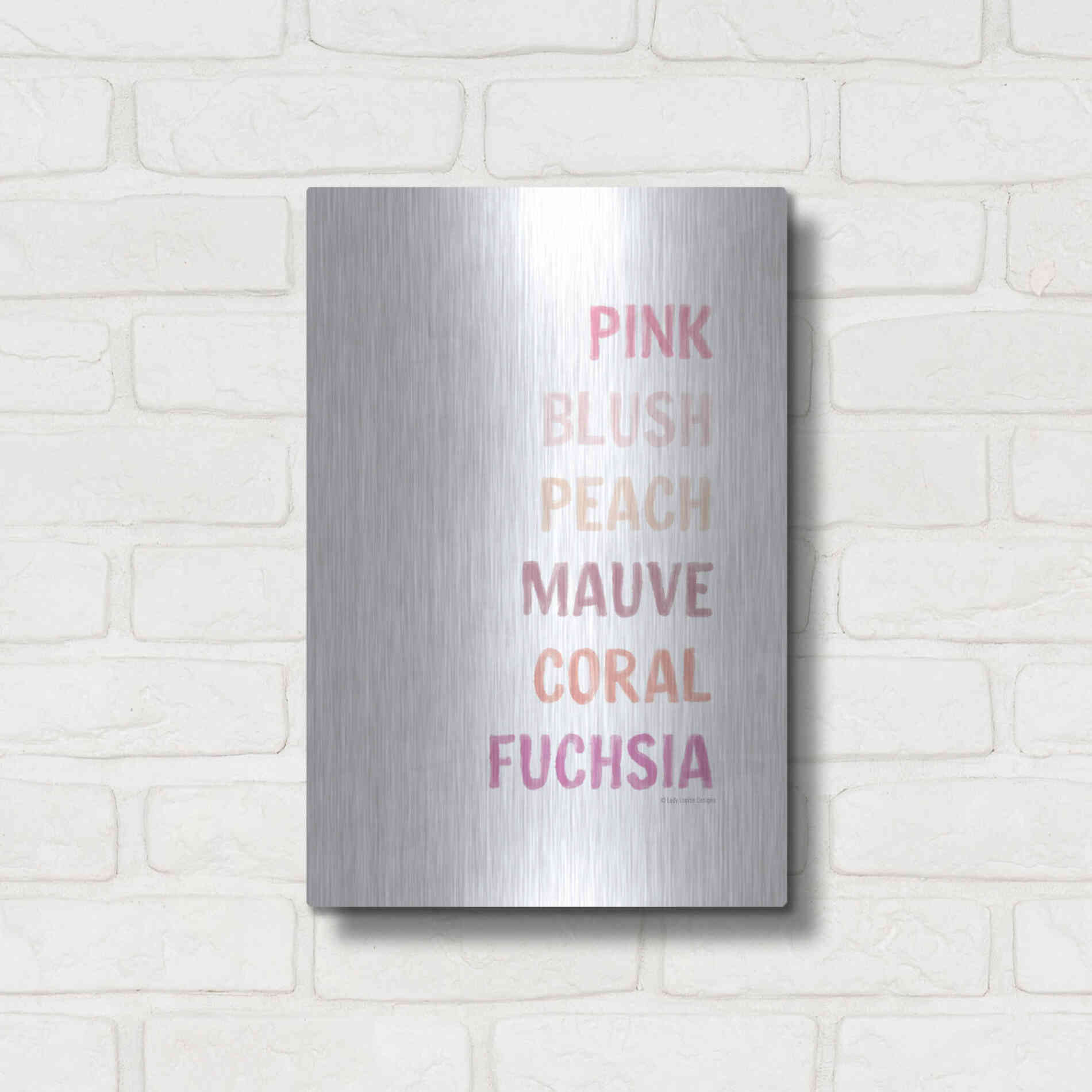 Luxe Metal Art 'Makeup Colors    ' by Lady Louise Designs, Metal Wall Art,12x16