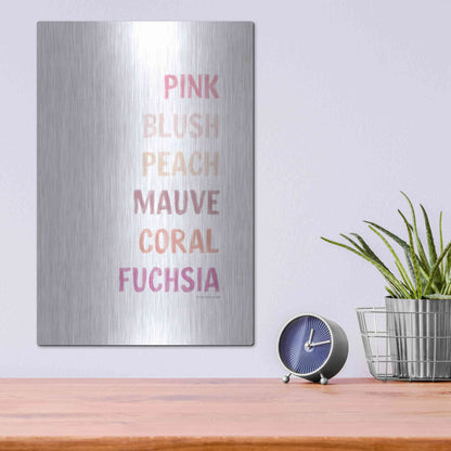 Luxe Metal Art 'Makeup Colors    ' by Lady Louise Designs, Metal Wall Art,12x16