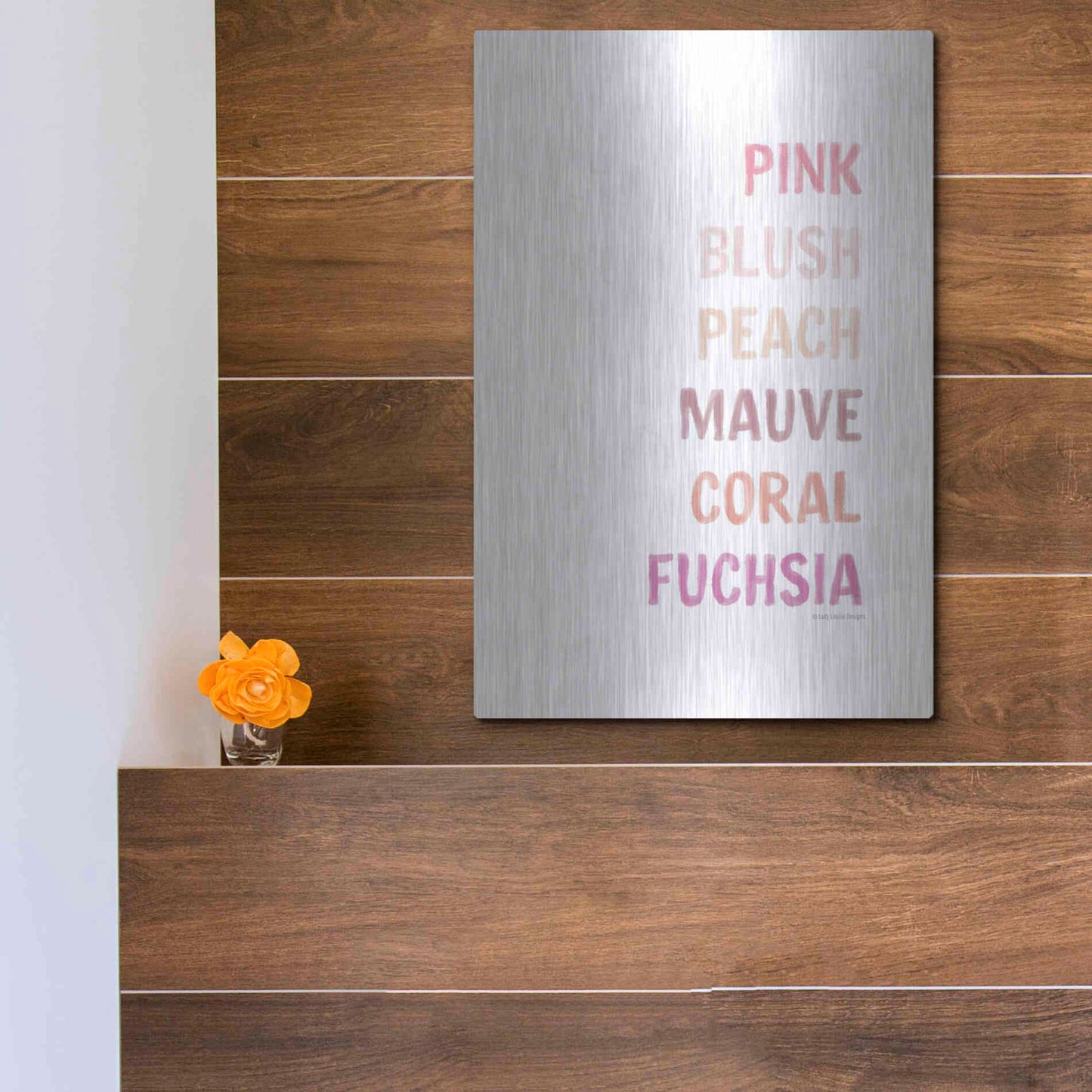 Luxe Metal Art 'Makeup Colors    ' by Lady Louise Designs, Metal Wall Art,12x16