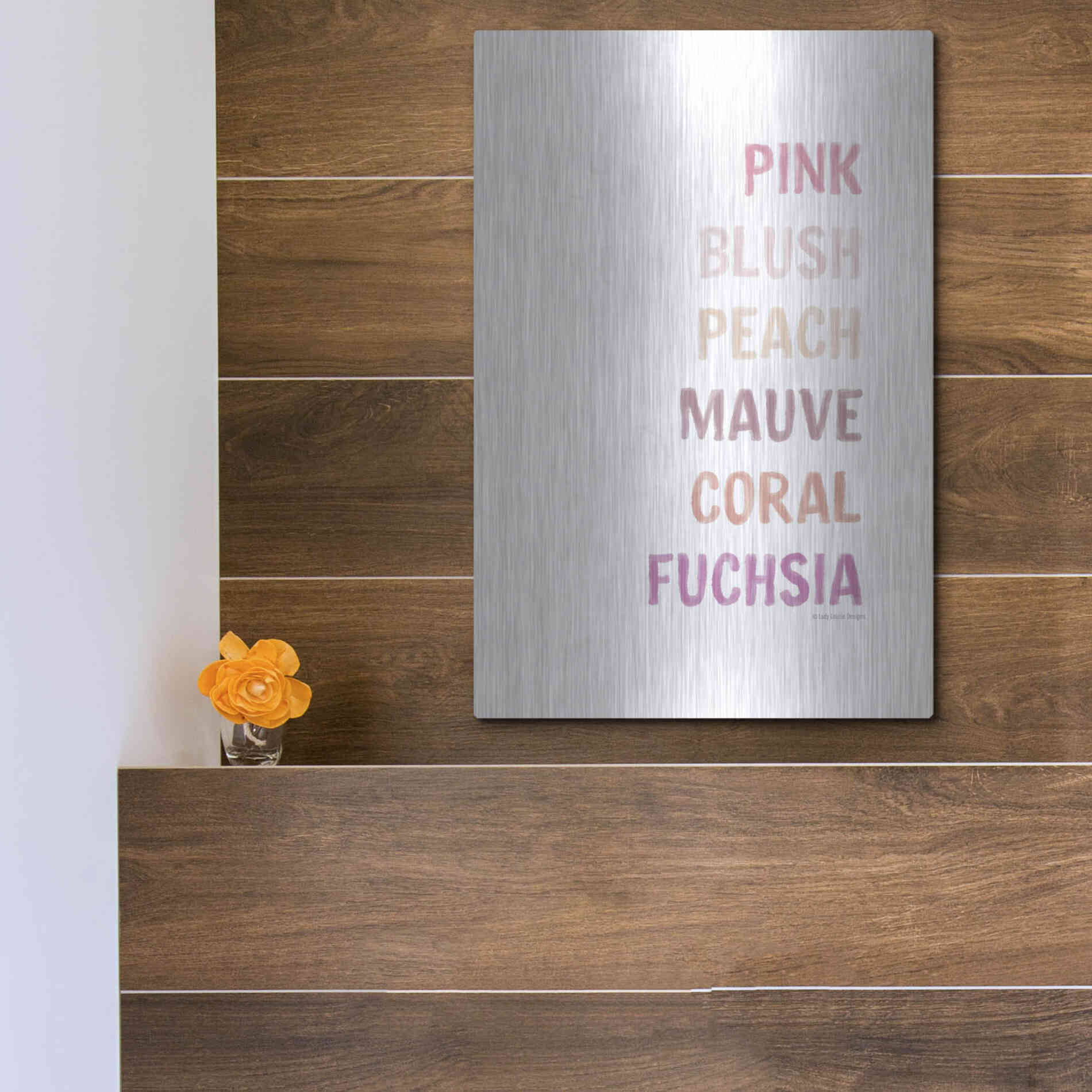 Luxe Metal Art 'Makeup Colors    ' by Lady Louise Designs, Metal Wall Art,12x16