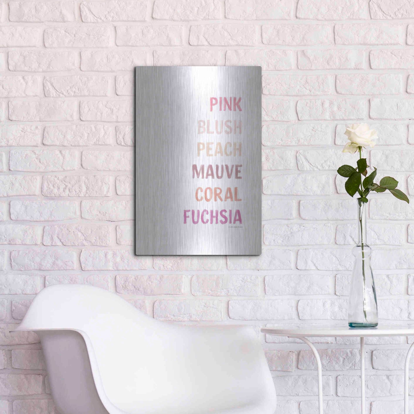 Luxe Metal Art 'Makeup Colors    ' by Lady Louise Designs, Metal Wall Art,16x24