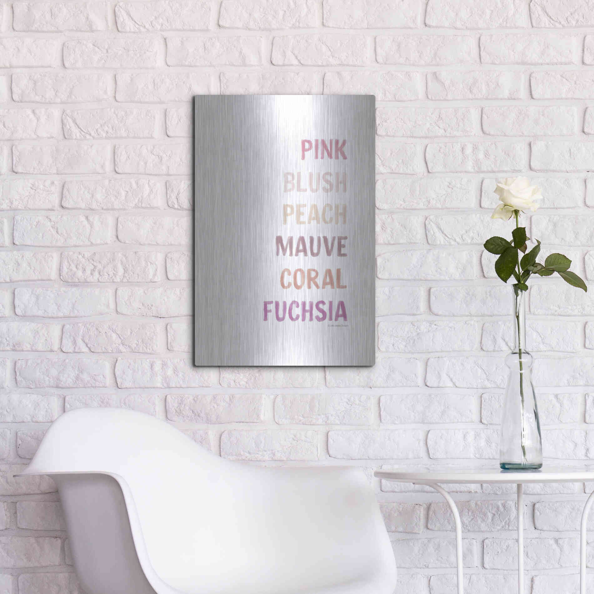 Luxe Metal Art 'Makeup Colors    ' by Lady Louise Designs, Metal Wall Art,16x24