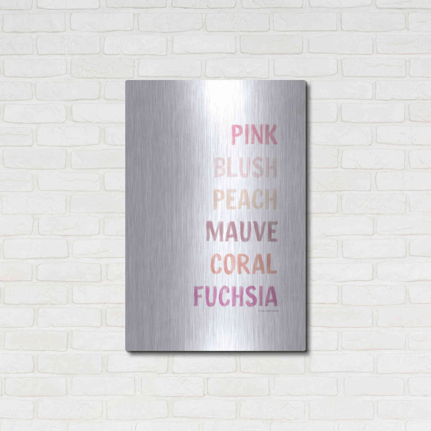 Luxe Metal Art 'Makeup Colors    ' by Lady Louise Designs, Metal Wall Art,24x36