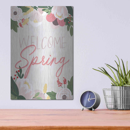 Luxe Metal Art 'Welcome Spring' by Lady Louise Designs, Metal Wall Art,12x16